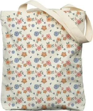 Tote Bag for Women, Large Two Sided Printing Tote Bags with Zipper, Cute Aesthetic Floral Canvas Tote with Pocket