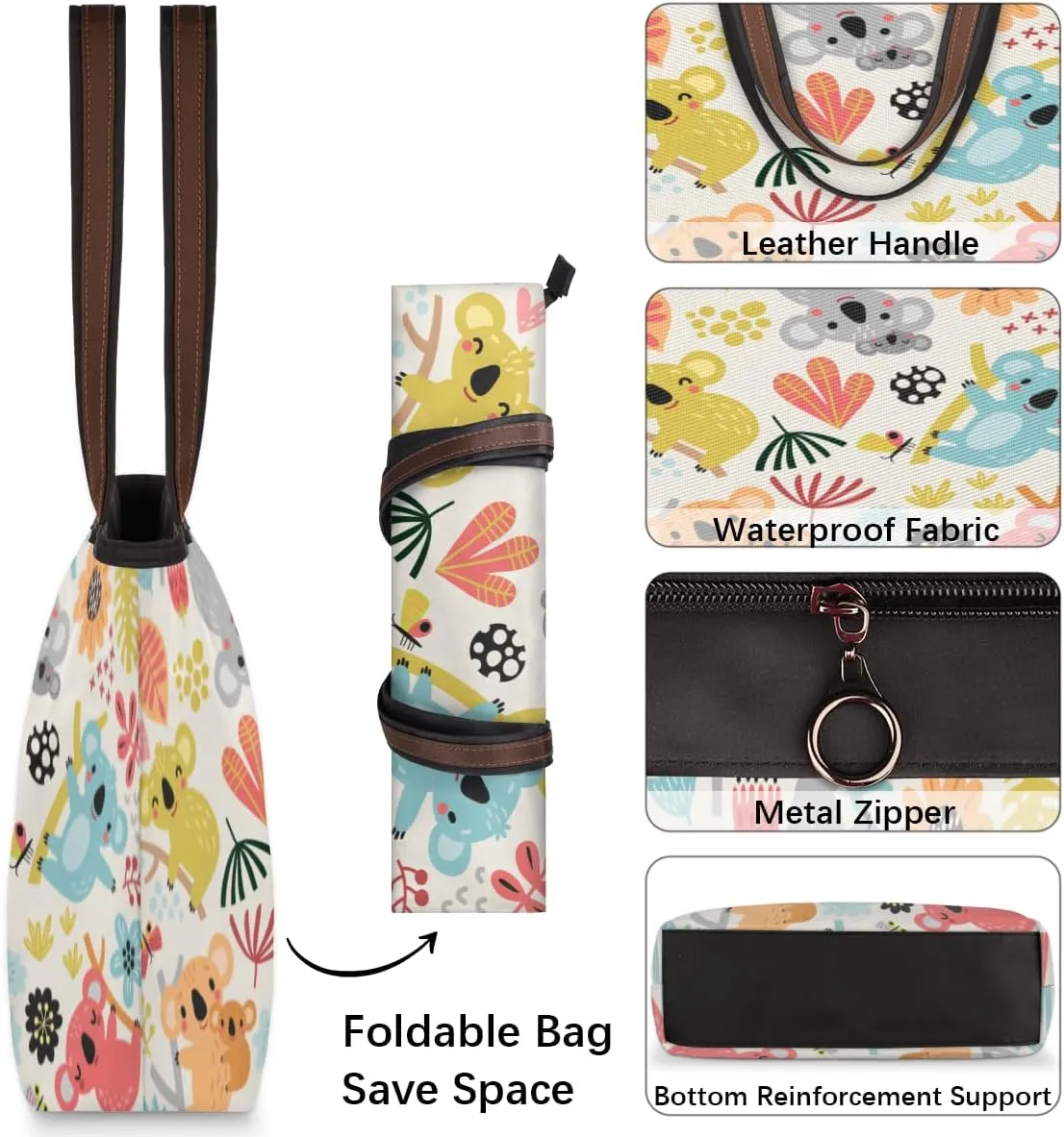 Tote Bag for Women with Zipper Large Capacity Top Handle Casual Shoulder Bag Handbag Reusable Shopping