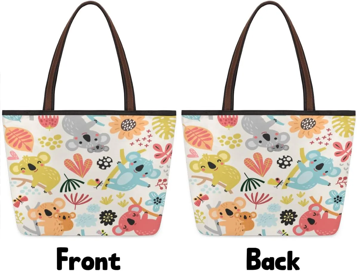 Tote Bag for Women with Zipper Large Capacity Top Handle Casual Shoulder Bag Handbag Reusable Shopping