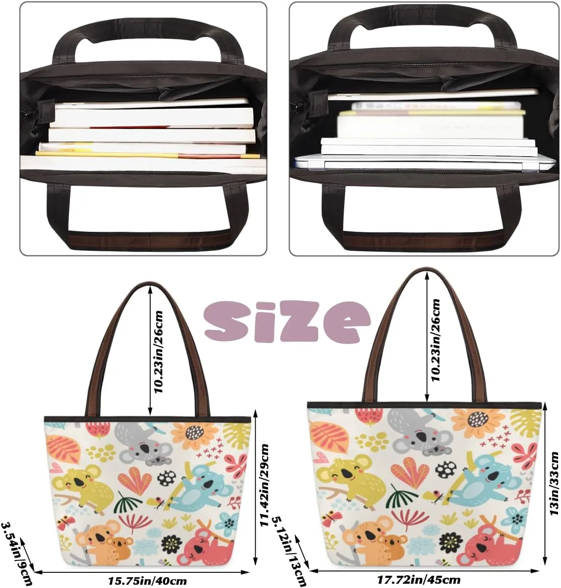Tote Bag for Women with Zipper Large Capacity Top Handle Casual Shoulder Bag Handbag Reusable Shopping