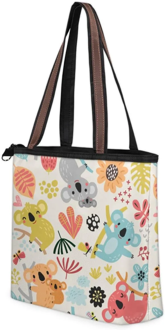 Tote Bag for Women with Zipper Large Capacity Top Handle Casual Shoulder Bag Handbag Reusable Shopping