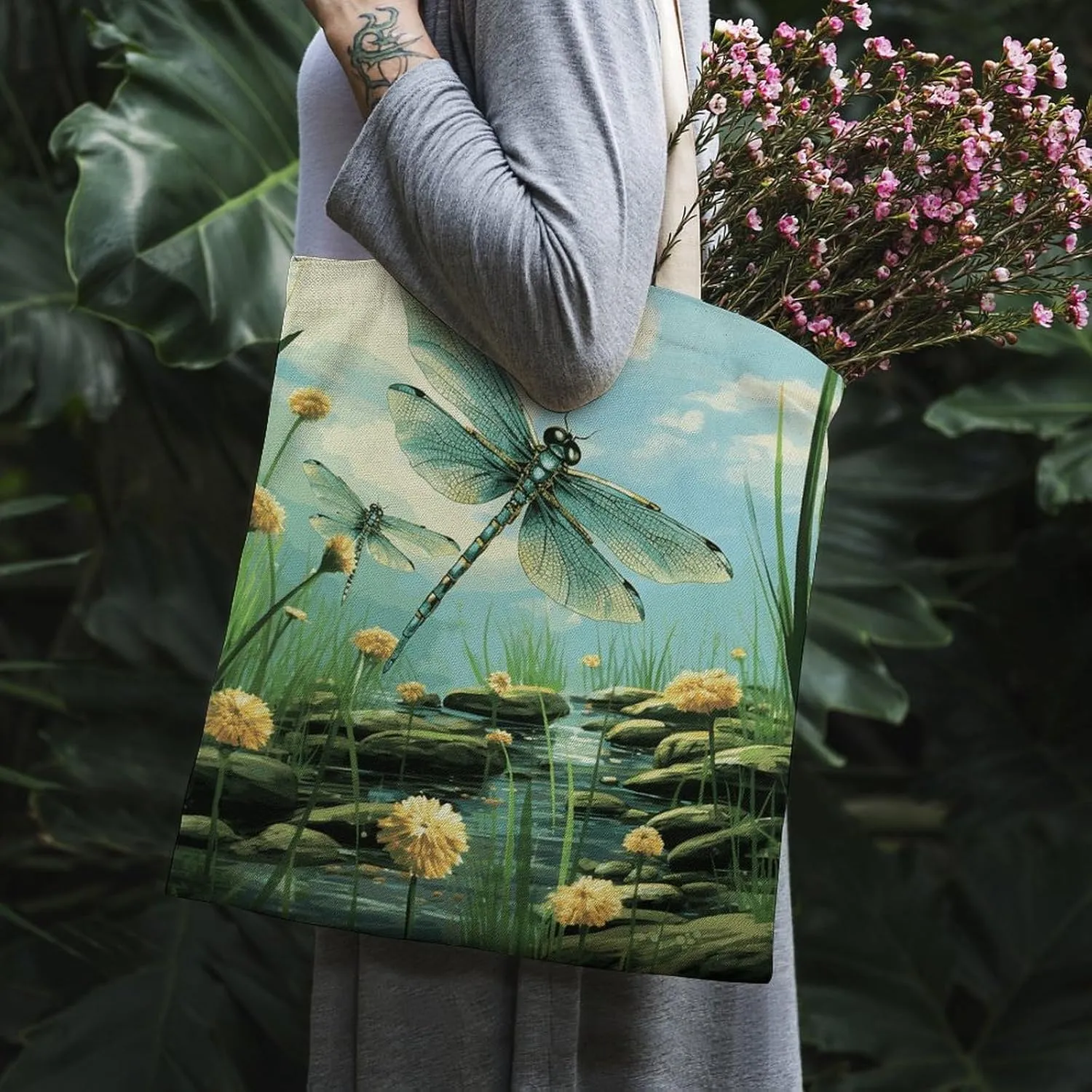 Tote Bag for Women Xmas Snowman Canvas Tote Bag Handbag Crossbody Bag Shopping Bags Shoulder Bag