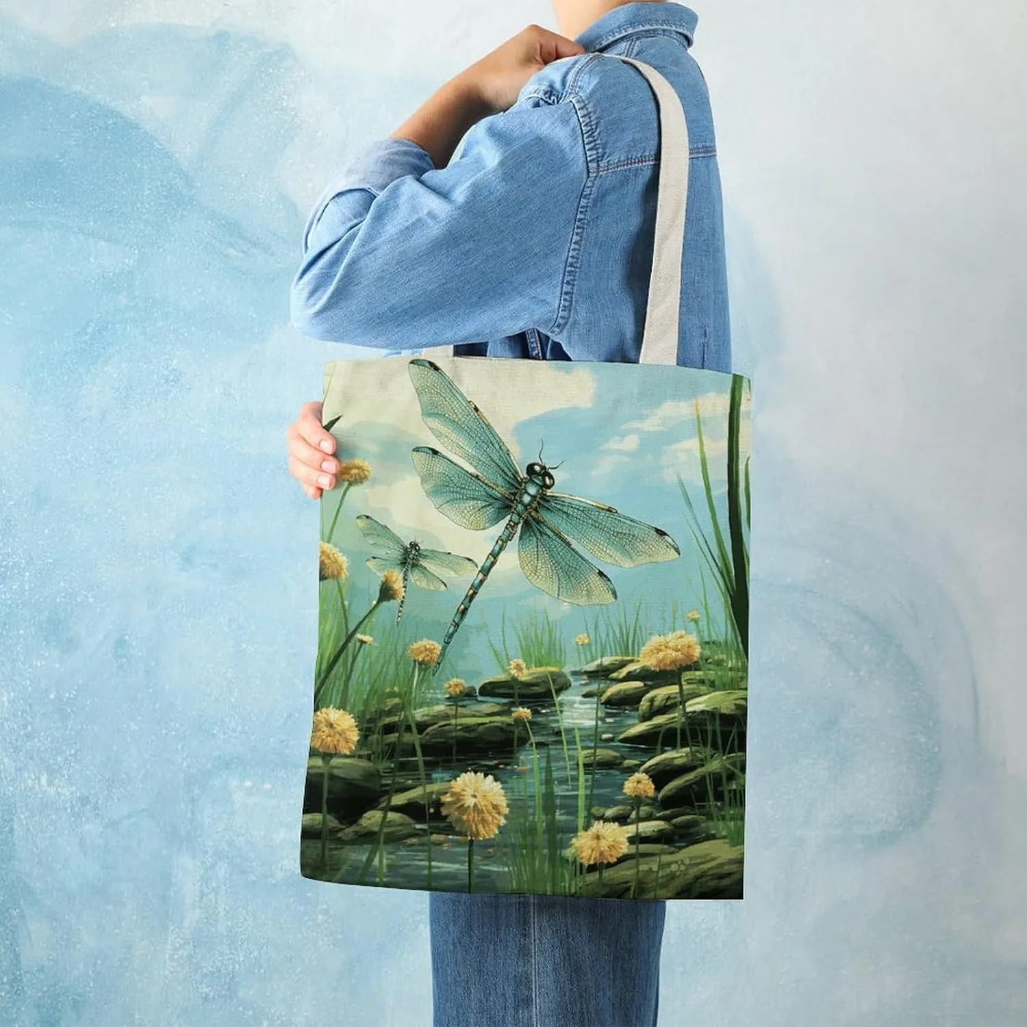 Tote Bag for Women Xmas Snowman Canvas Tote Bag Handbag Crossbody Bag Shopping Bags Shoulder Bag