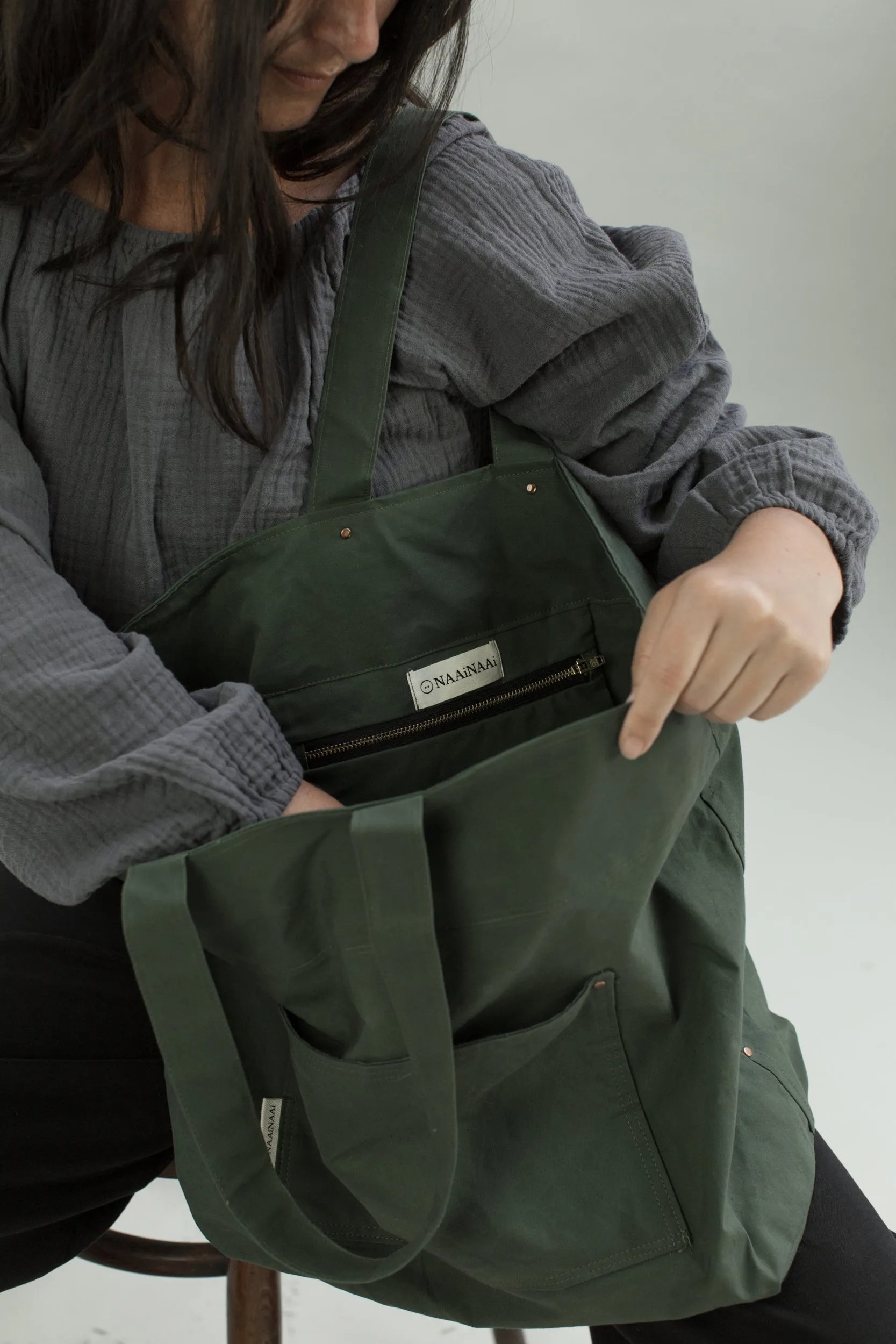 Tote bag in Waxed Organic cotton (made to order)