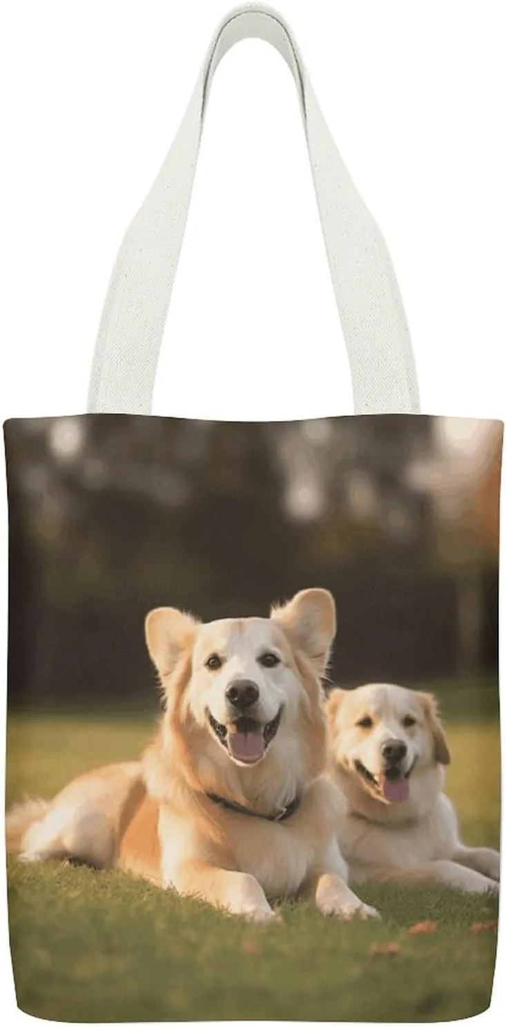 Tote Bag Reusable Cartoon Ladybug Flower Grocery Bag Canvas Shopping Bag with Inner Pocket for Women