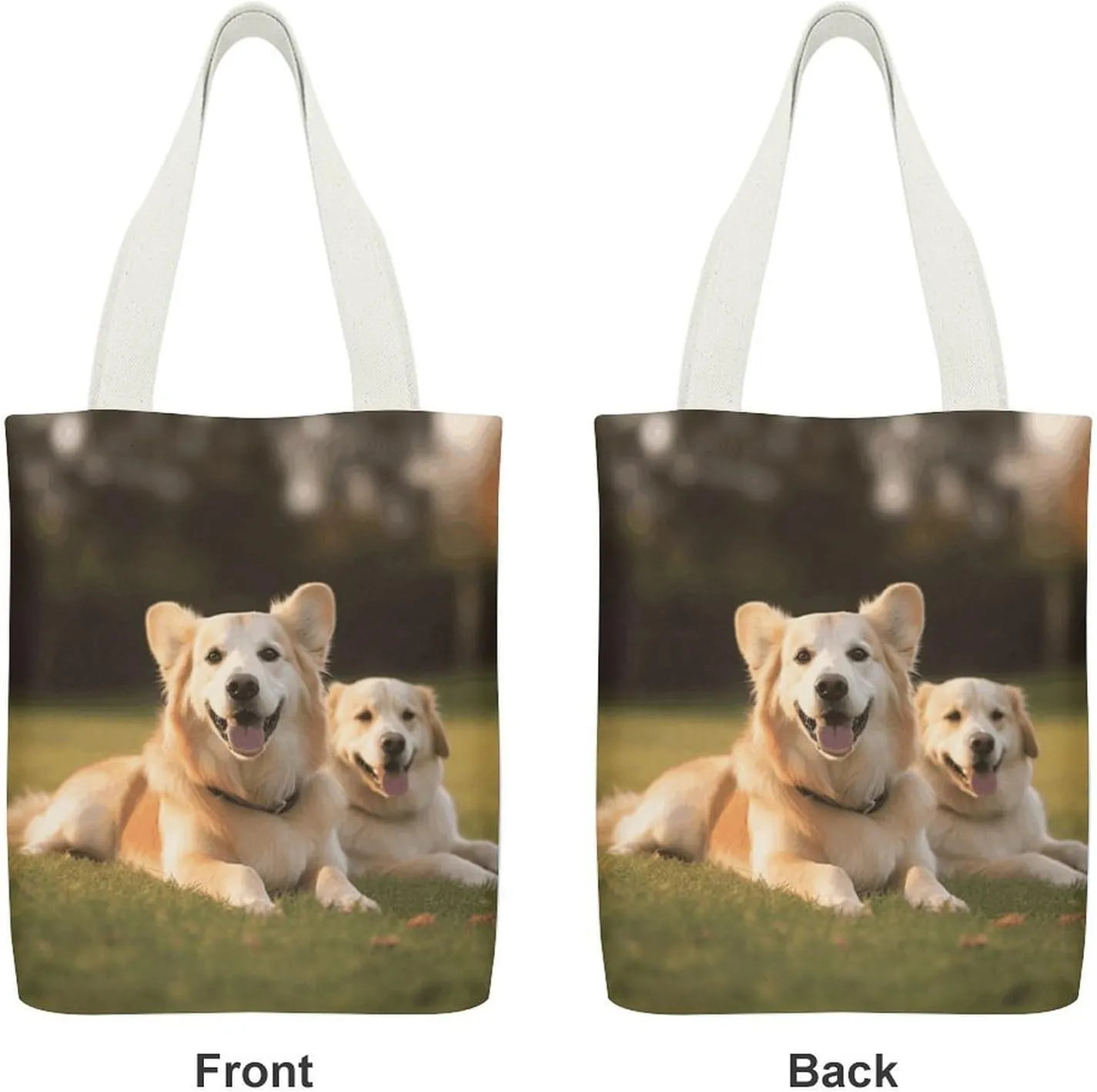 Tote Bag Reusable Cartoon Ladybug Flower Grocery Bag Canvas Shopping Bag with Inner Pocket for Women