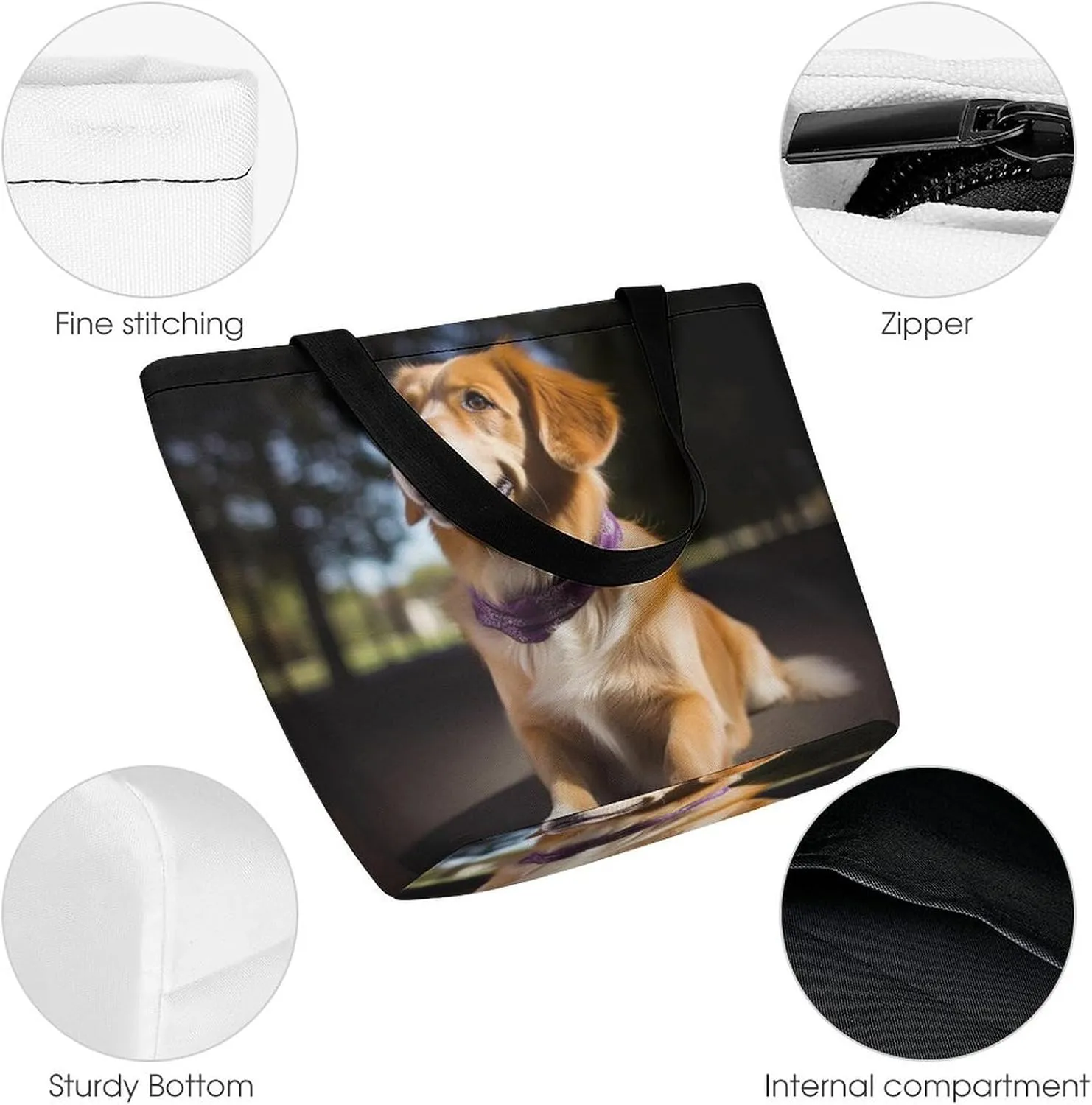 Tote Bag Reusable Grocery Bag Foldable Shopping Bag Extra Large Shoulder Bag Coffee Cup Tote Bag for Work