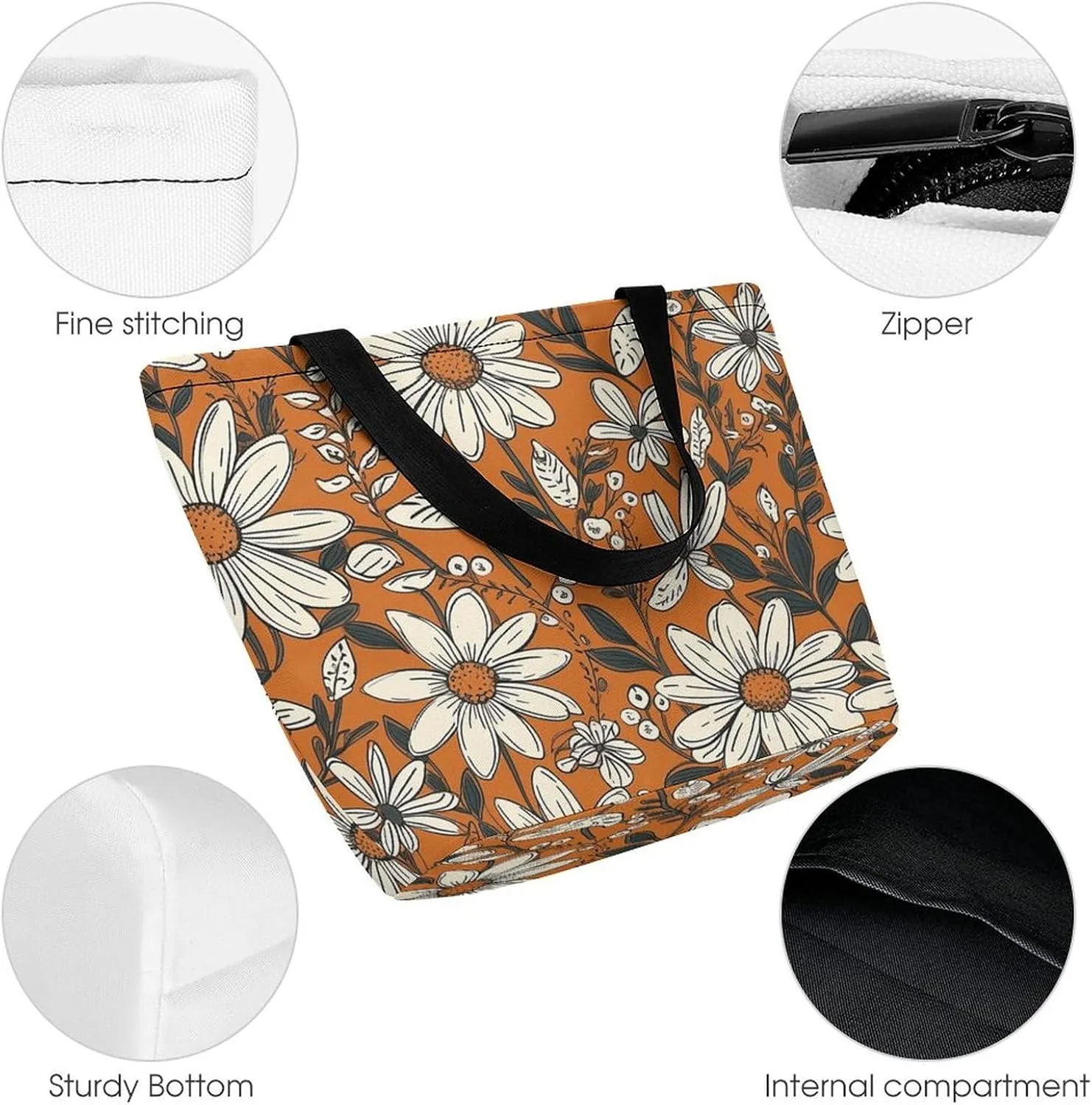 Tote Bag Reusable Grocery Bag Foldable Shopping Bag Extra Large Shoulder Bag Man with Many Fish Tote Bag for Travel