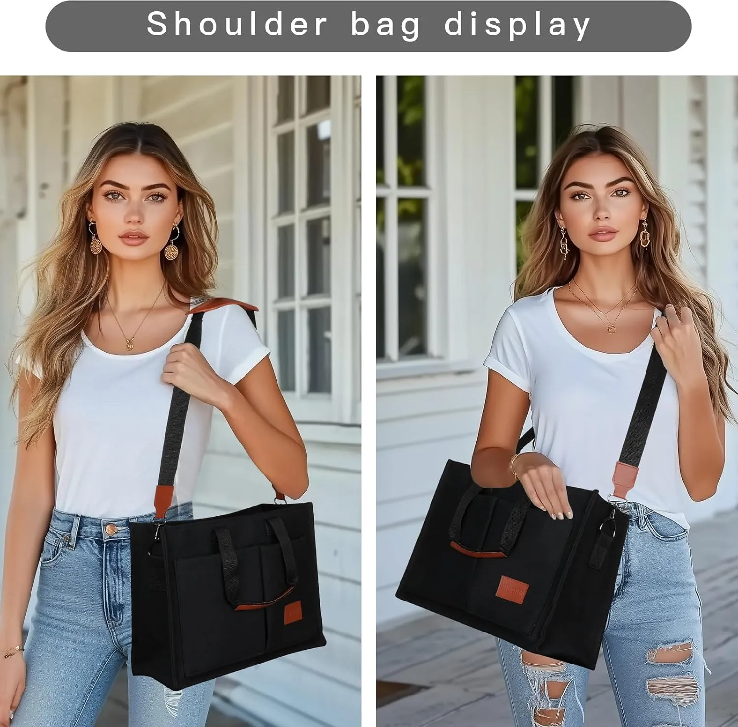 Tote Bag with Compartments Church Bible Bag Laptop Large Tote Bag for Women Nice Gift.