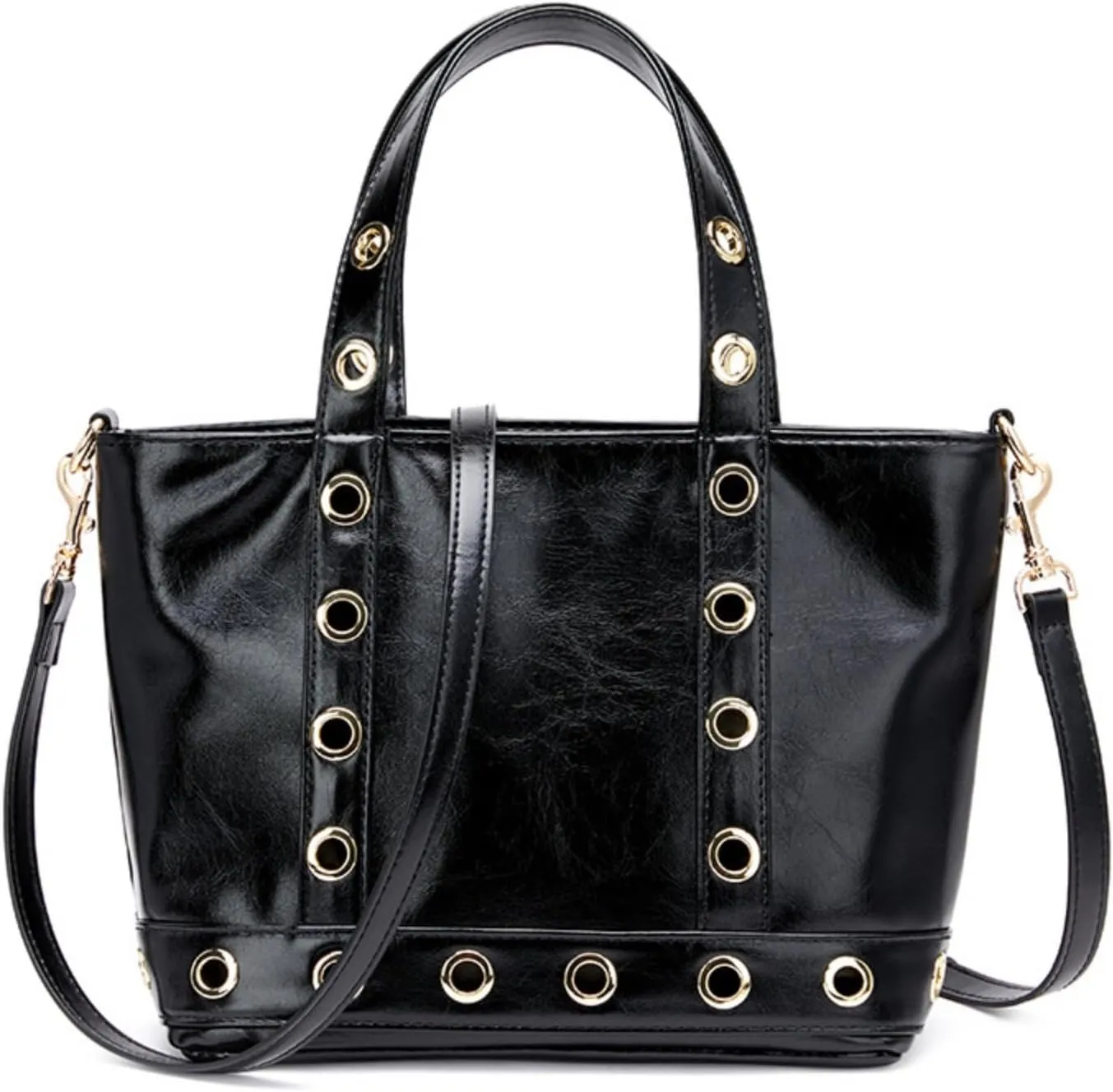 Tote Bag Women Office Handbag Shoulder PU Leateher Large Capacity Trendy Chic Studded with Detachable Strap