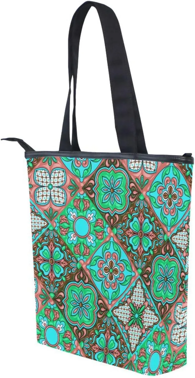Tote Bags for Women Canvas Tote Purse Shoulder Bags with Pockets Top Handle Shoulder Handbags Tote Bag Pattren 1