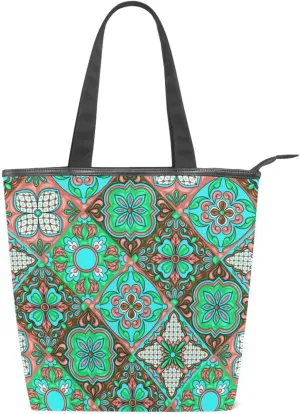 Tote Bags for Women Canvas Tote Purse Shoulder Bags with Pockets Top Handle Shoulder Handbags Tote Bag Pattren 1