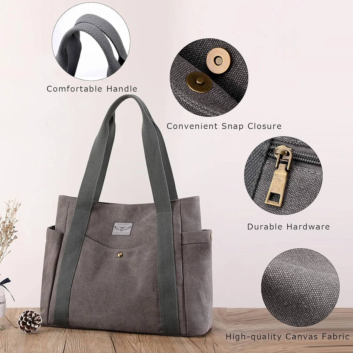 Tote Bags for Women Canvas Tote Purses Shoulder Bag Medium Handbag Top Handle Work Bags