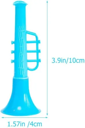 Totority Assorted Color Mini Toy Trumpets for Kids 20Pcs 3.93 Inch Plastic Musical Instruments, Safe Abs Material, Fun Toddler Blow Horns for Parties, Gifts, and Pretend Play