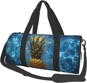 Travel Duffel Bag Foldable Weekender Overnight Bag Pineapple in the Pool Sports Tote Gym Bags Large Capacity Lightweight Carry On Luggage Bags for Men Women