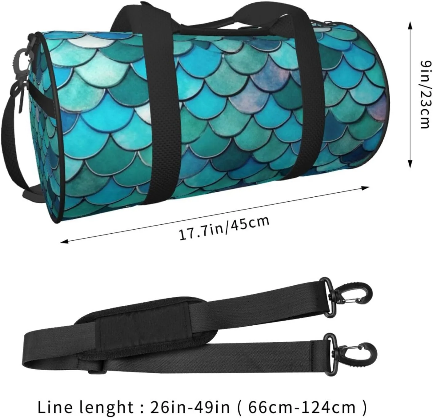 Travel Duffel Bag Mermaid Weekender Overnight Bag For Men Women Large Capacity Sports Gym Bag Canvas Carry On Tote Bags For Travel Yoga
