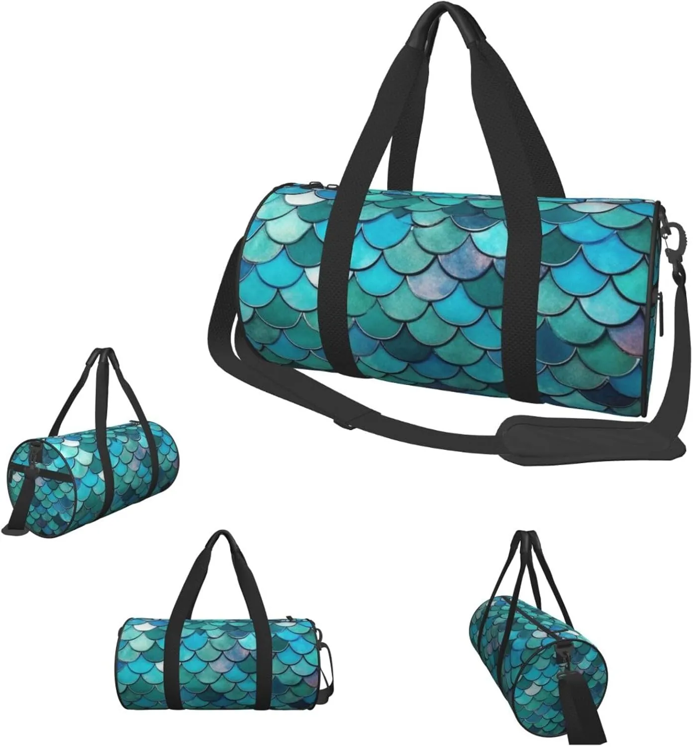 Travel Duffel Bag Mermaid Weekender Overnight Bag For Men Women Large Capacity Sports Gym Bag Canvas Carry On Tote Bags For Travel Yoga