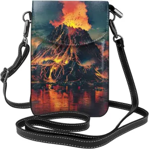 Trendy mini volcano print crossbody cell phone bag for women,everyday use and travel handbag