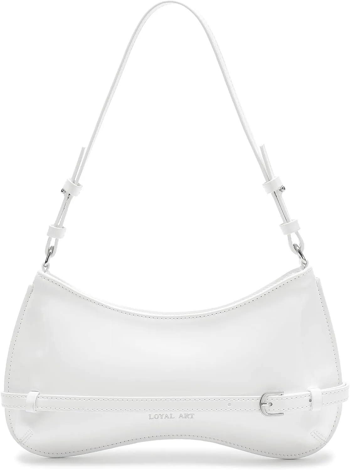 Trendy Shoulder Bag for Women, Small Under the Arm Purse Patent Leather Womens Purses and Handbags with Zipper Closure