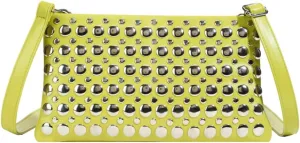 Trendy Studded Square Bag For Women Vegan Leather Evening Purse Y2K Womens Crossbody Bag For Work Punk Purse with Zipper 2025