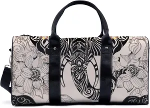Tribal Animals Elephant Duffel Bag Travel Yoga Camping Gym Shoulder Bags Sports Handbag Lightweight canvas Tote Bag Holdall for Men Women