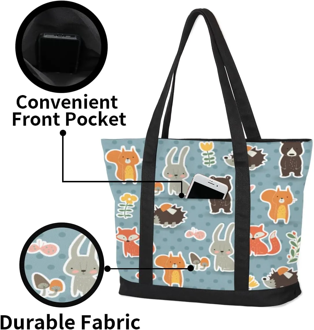 TropicalLife Laptop Tote Bag for Women 14 Inch Shoulder Handbag with Zipper Sports Gym Yoga Bag Work Travel Computer Bag