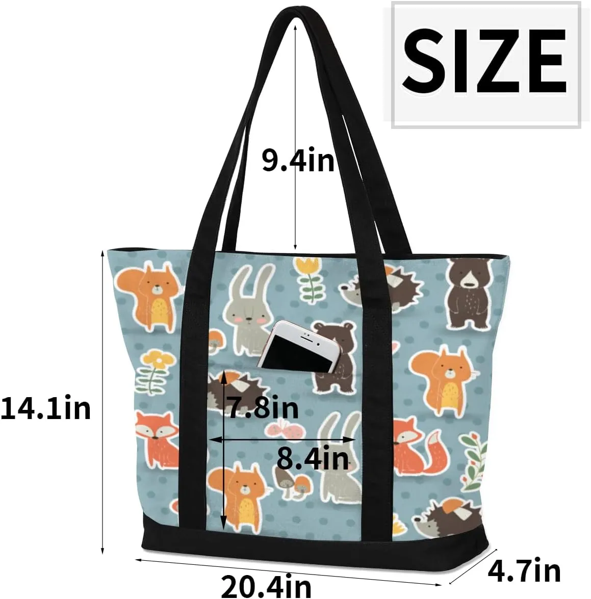 TropicalLife Laptop Tote Bag for Women 14 Inch Shoulder Handbag with Zipper Sports Gym Yoga Bag Work Travel Computer Bag