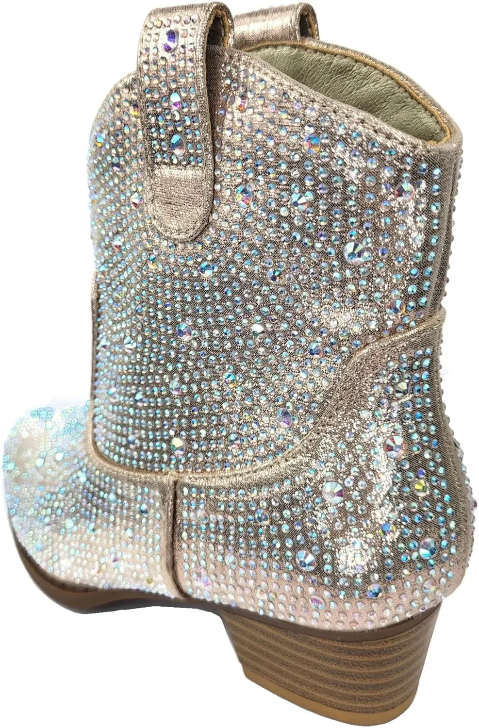 TruFox Girls Cowgirl Cowboy Rhinestone Boots Ankle Low Heel Dress Kids Booties