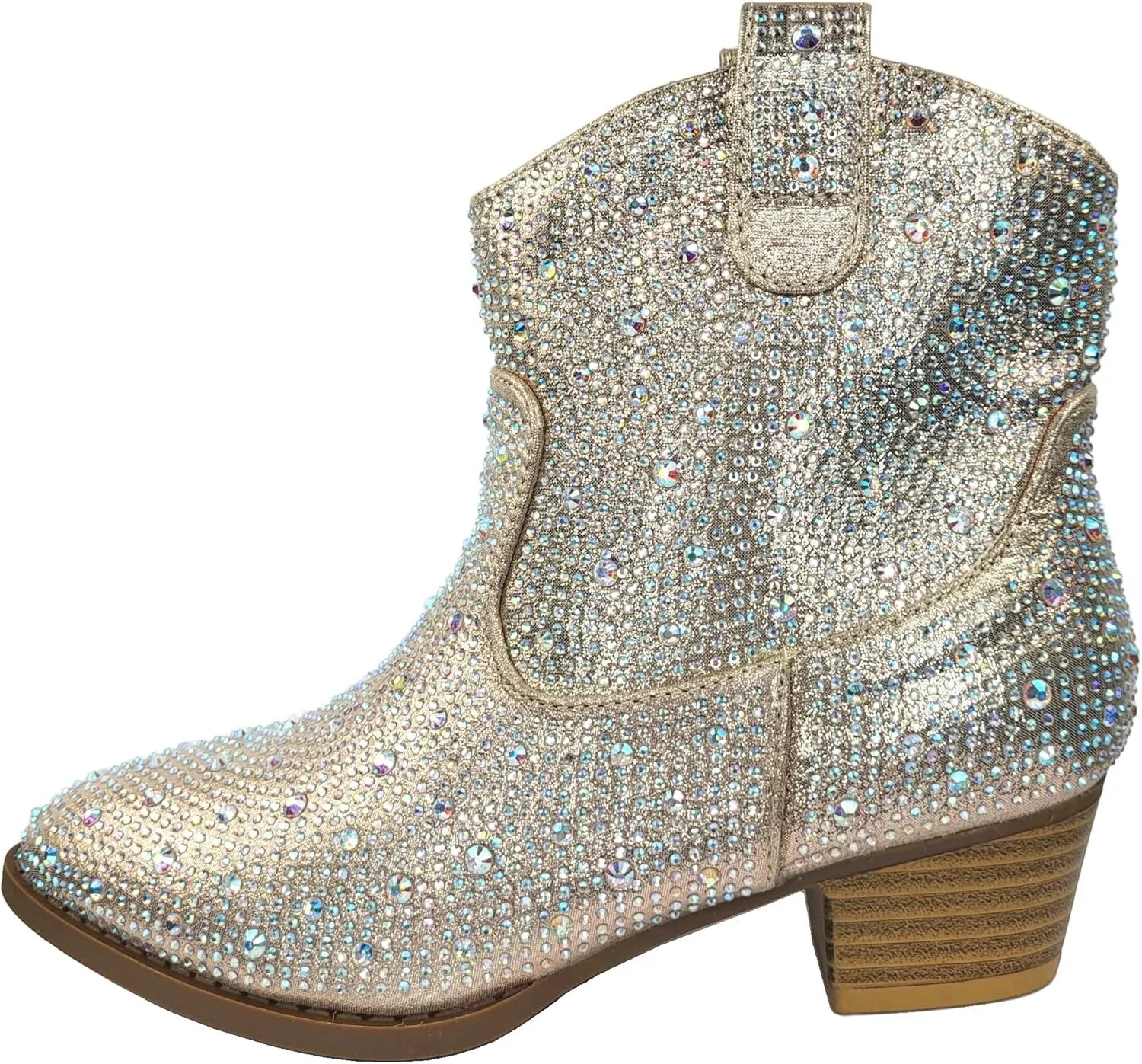 TruFox Girls Cowgirl Cowboy Rhinestone Boots Ankle Low Heel Dress Kids Booties