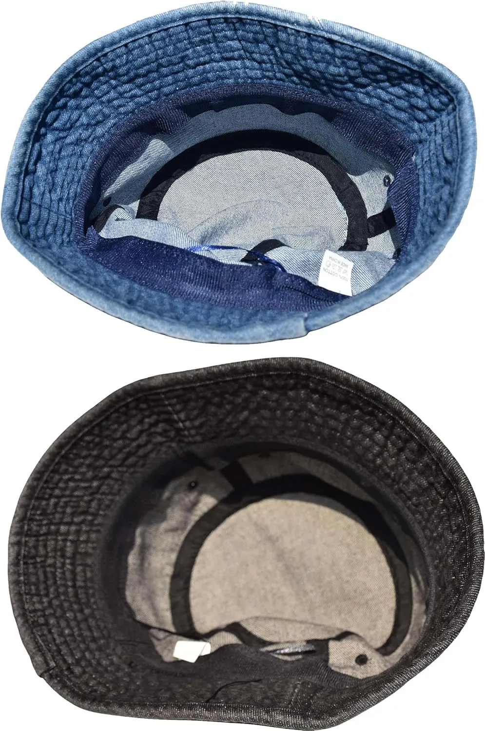 TSSGBL 2 Pack Cotton Denim Bucket Hats Vintage Washed Packable Summer Trendy Beach Travel Sun Caps for Women Men