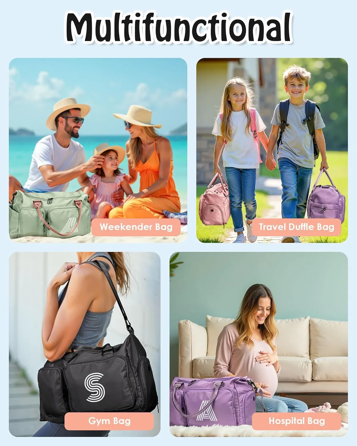 tween Travel Duffel Bag, Personalized Weekender Bag, Monogram Overnight Bag Gift for women,Birthday Gifts Personalized Gifts Bridesmaid Gifts