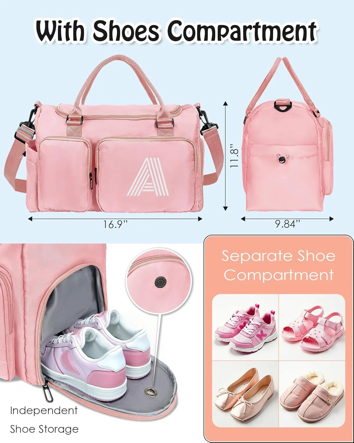 tween Travel Duffel Bag, Personalized Weekender Bag, Monogram Overnight Bag Gift for women,Birthday Gifts Personalized Gifts Bridesmaid Gifts