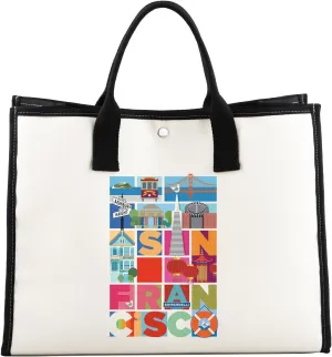UJIMS California Vacation Gifts San Francisco Shoulder Tote bag San Francisco Souvenirs Gift Francisco Lover Gifts