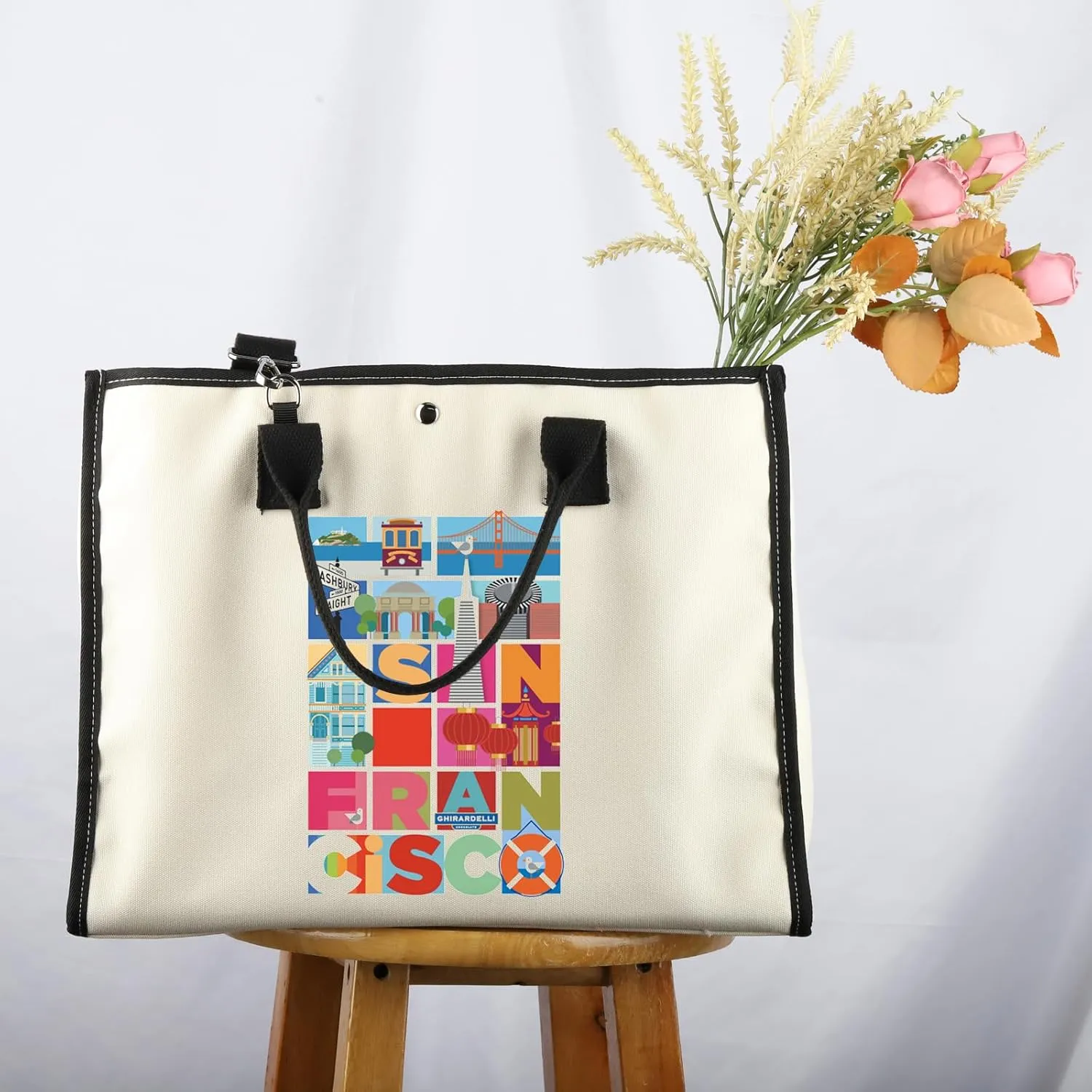 UJIMS California Vacation Gifts San Francisco Shoulder Tote bag San Francisco Souvenirs Gift Francisco Lover Gifts
