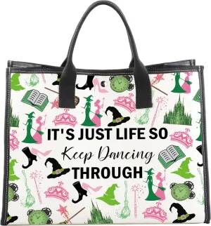 UJIMS Witch Movie Inspired Gifts Witch Musical Shoulder Tote Bag Good Witch Bad Witch Gift Musical Theater Merch