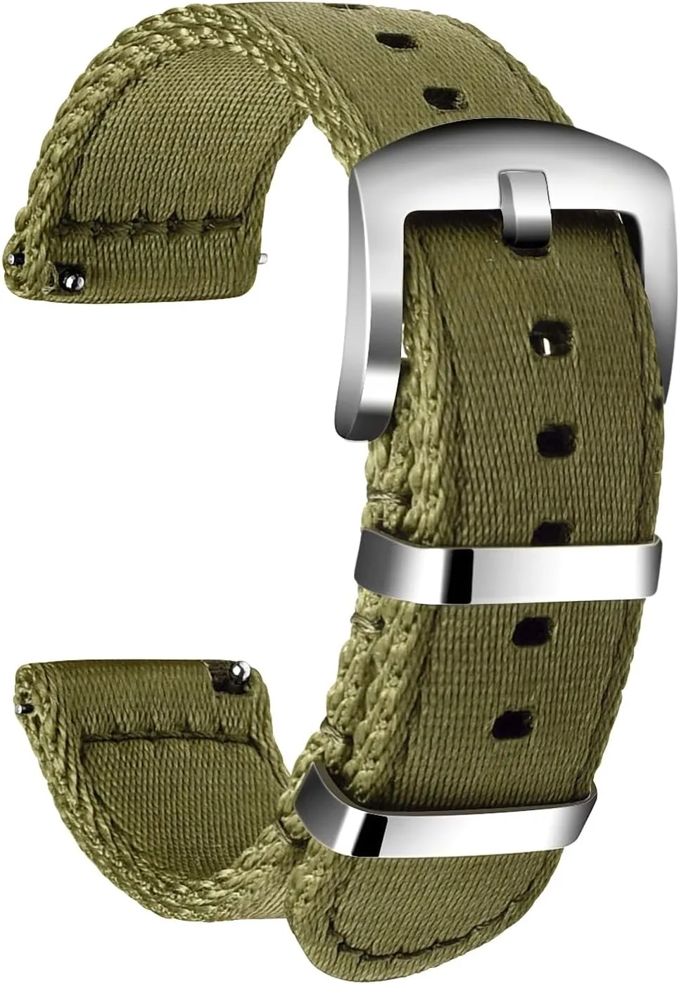 ULLCHRO Nylon Watch Strap Replacement Canvas Watch Band Military Army Men Women - 18mm, 20mm, 22mm, 24mm Watch Bracelet with Stainless Steel Silver Buckle