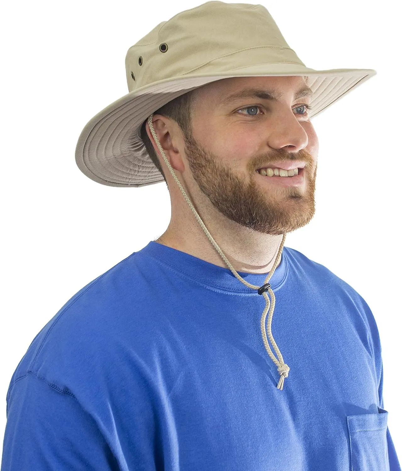 Unisex Brim Hat for Protection from Bugs and Insects, 100% Cotton Canvas with Adjustable Straps, One Size