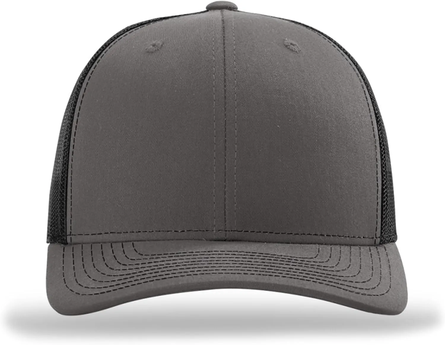 Unplug Mountain Leather Patch Trucker Hat - Adjustable Fit Cotton Snapback Hat - Breathable Mesh Side for Casual Wear