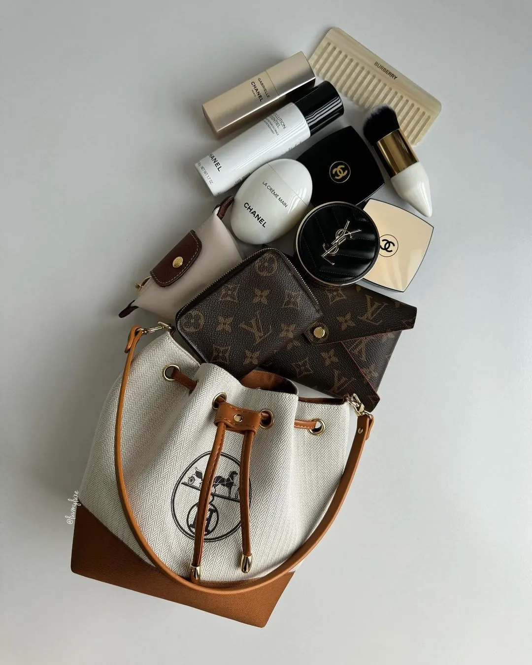 Upcycled Hermes Dust Bag-Bucket Bag