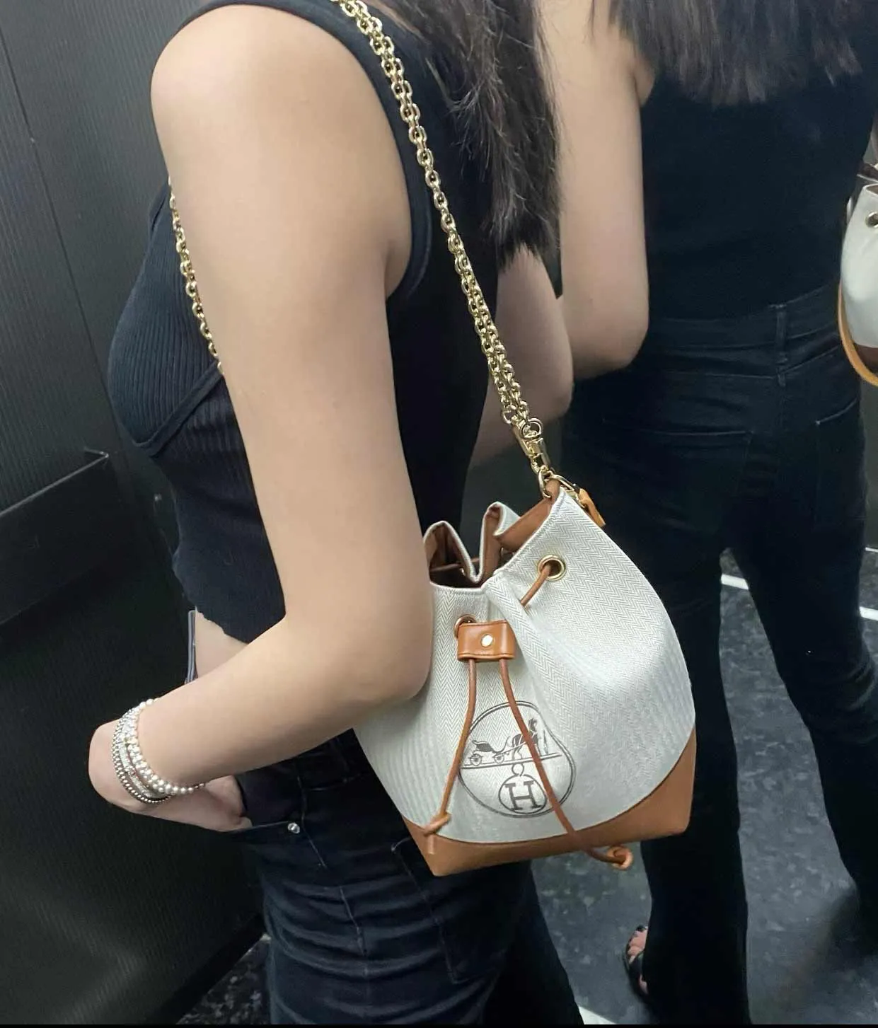 Upcycled Hermes Dust Bag-Bucket Bag