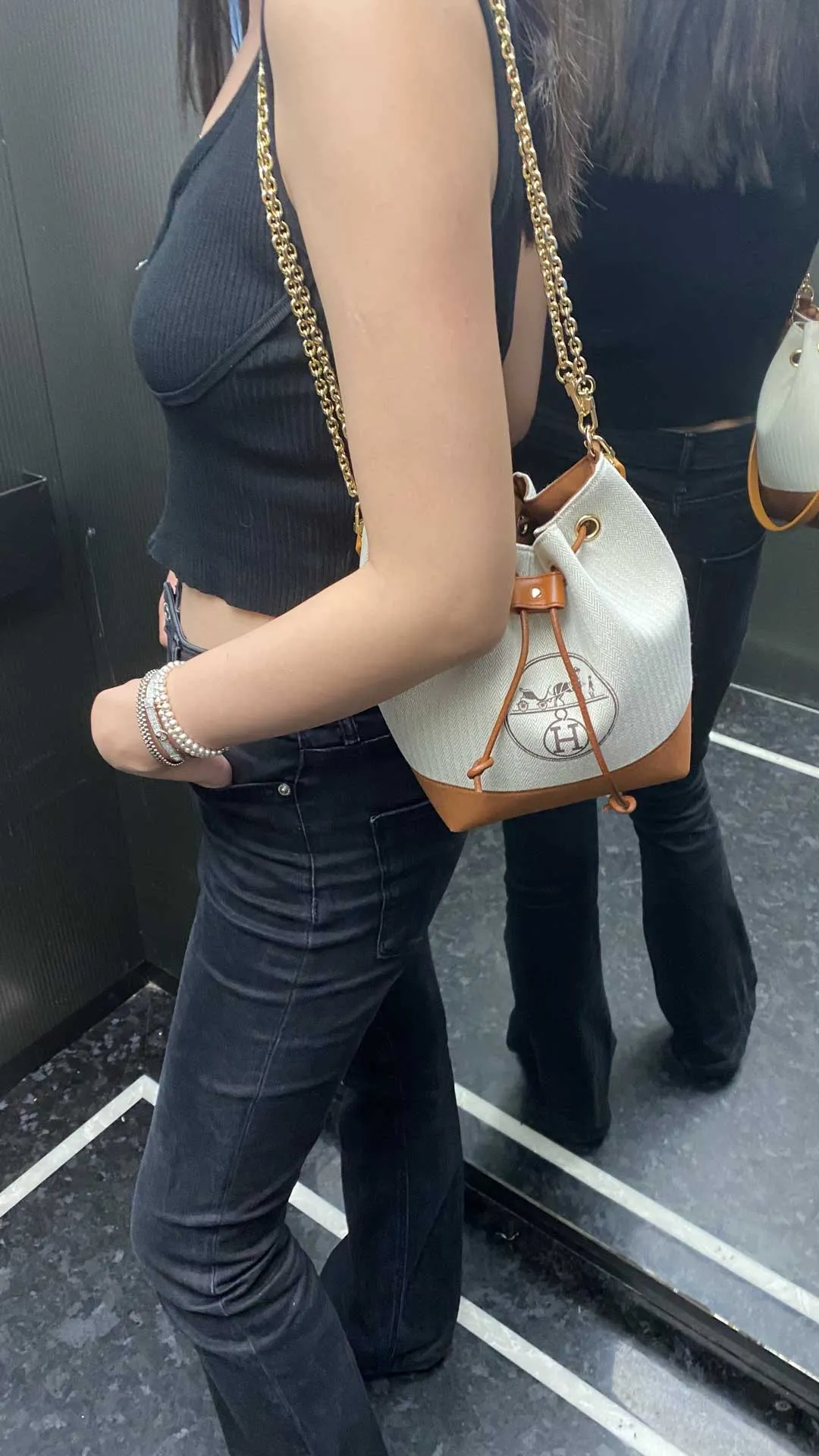 Upcycled Hermes Dust Bag-Bucket Bag