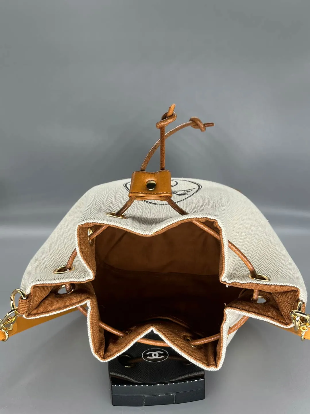 Upcycled Hermes Dust Bag-Bucket Bag