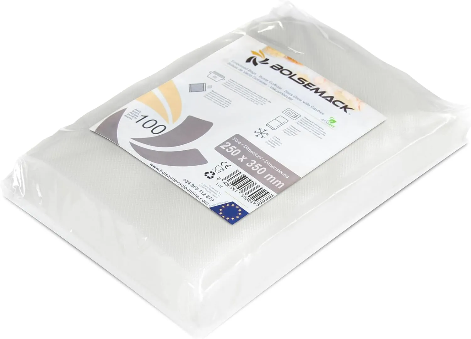 Vacuum Bags 25 x 35 cm - Vacuum Bags Pack of 100 for All Vacuum Sealer & Food Vacuum Sealer - Vacuum Bags Very Strong & Tear-Resistant - Vacuum Bags Food BPA Free