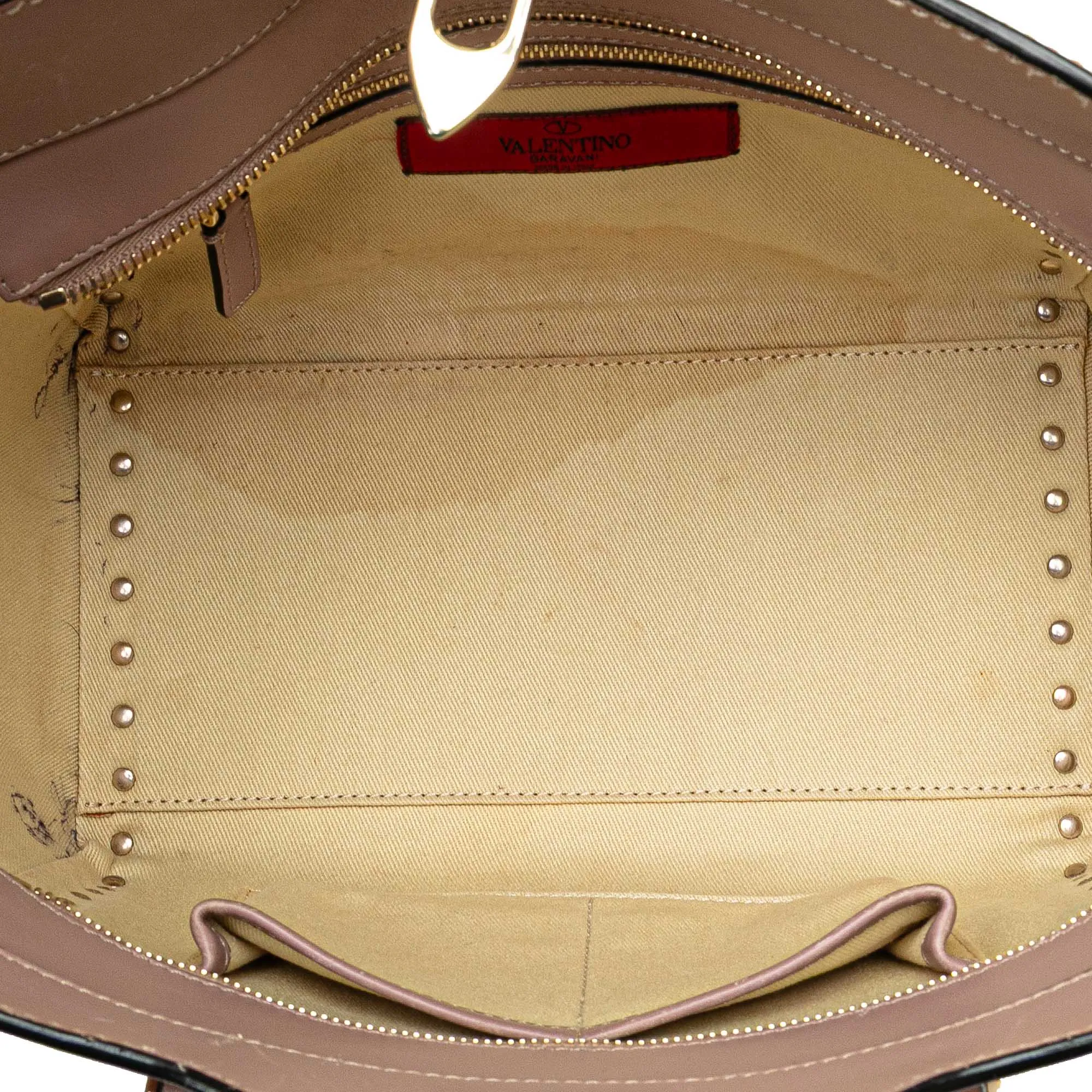Valentino Small Leather Rockstud Double Handle Tote