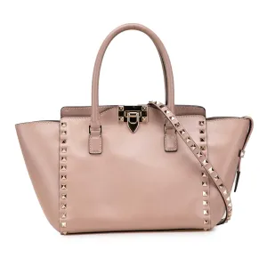 Valentino Small Leather Rockstud Double Handle Tote