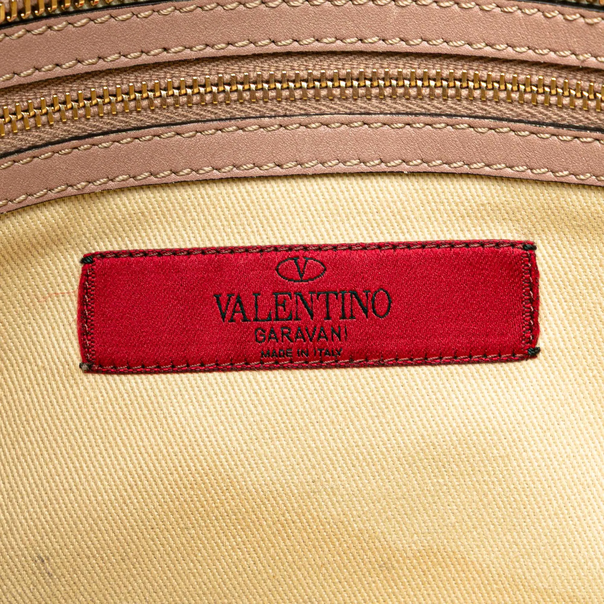 Valentino Small Leather Rockstud Double Handle Tote