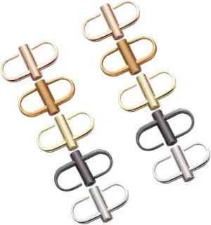 VALICLUD Adjustable Chain Buckles 10pcs Metal Strap Shorteners for Bags Purses Necklaces Rotatable Chain Fastener Fashion Accessory Gold Black