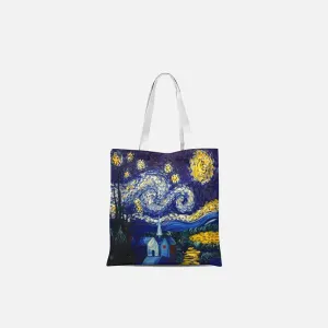 Van Gogh Starry Night Y2K Tote Bag in Bold Canvas Design