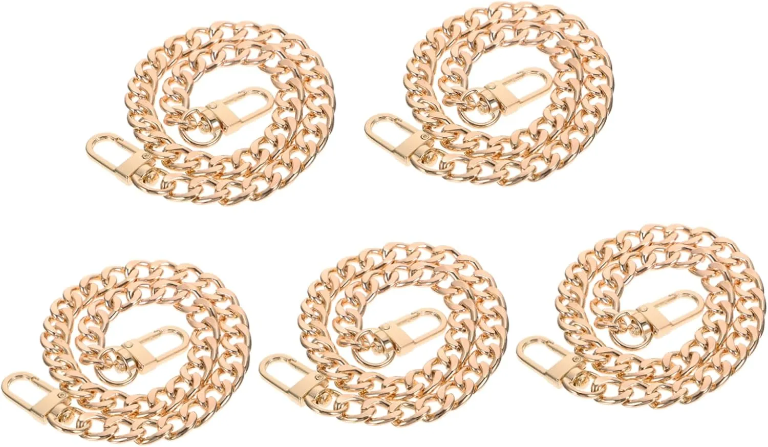 Veemoon Metal Chain for Handbags 5pcs DIY Bag Straps Tote Bag Chains Alloy Buckle Replacement