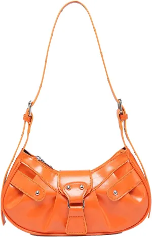 Verdusa Women's Pleated Hobo Shoulder Bag PU Leather Clutch Handbag